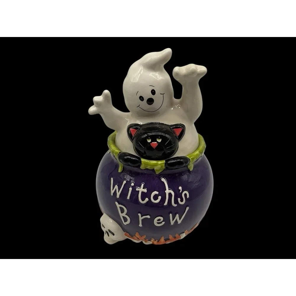 David's Cookies Vintage Halloween Witch's Brew Cookie Jar Kitchen Collectible